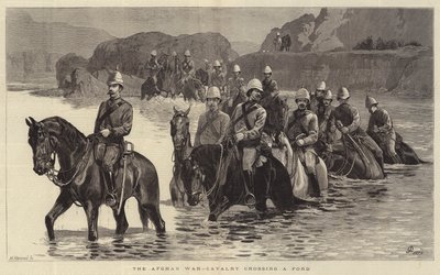 Det afghanska kriget, kavalleri som korsar en Ford av John Charlton