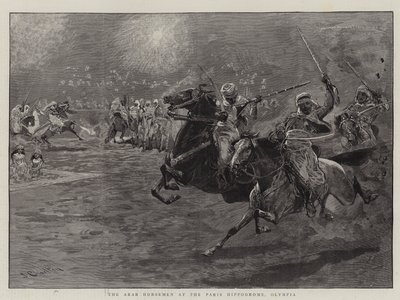 De arabiska ryttarna på Paris Hippodrome, Olympia av John Charlton