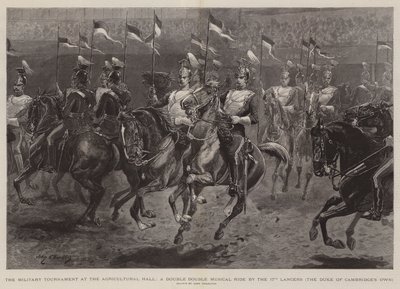 Militärturneringen i Agricultural Hall, A Double Double Musical Ride av 17th Lancers, hertigen av Cambridges egen av John Charlton