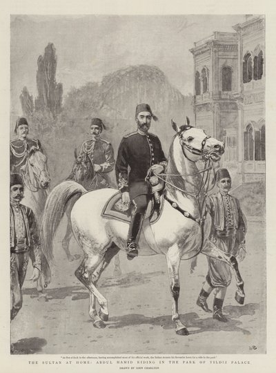 Sultanen hemma, Abdul Hamid rider i parken Yildiz Palace av John Charlton