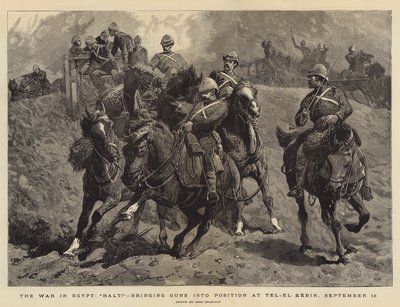 Kriget i Egypten, halt!, vapen i position vid Tel-el-Kebir, 13 september av John Charlton
