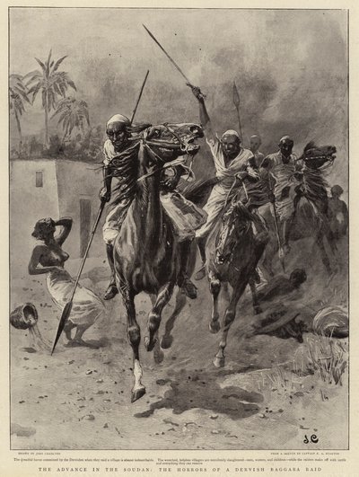 Framryckningen i Soudan, fasorna för en dervish Baggara-raid av John Charlton
