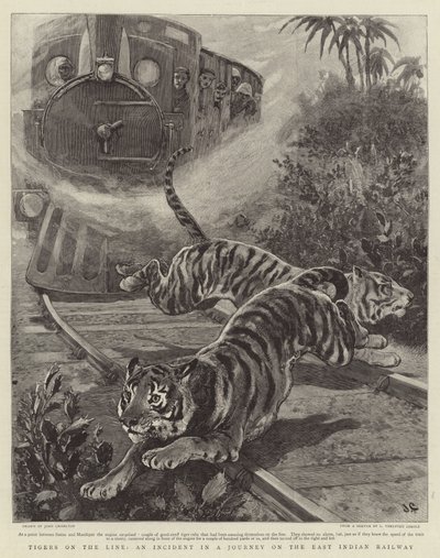 Tigers on the Line, en incident i en resa på East Indian Railway av John Charlton