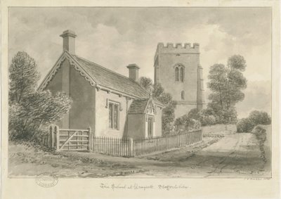 Draycott in the Moors - Skola: sepiateckning, 1841 av John Chessell Buckler