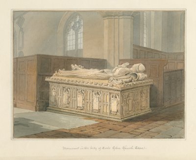 Essex - Earls Colne Church - Monument av John Chessell Buckler