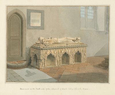 Essex - Earls Colne Church - Monument, 1824 av John Chessell Buckler