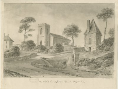 Fulford Church: sepiateckning av John Chessell Buckler
