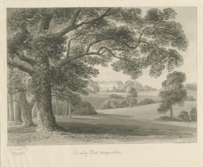 Loxley Park: sepiateckning, 1841 av John Chessell Buckler