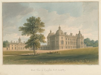 Norfolk - Houghton Hall, 1826 av John Chessell Buckler