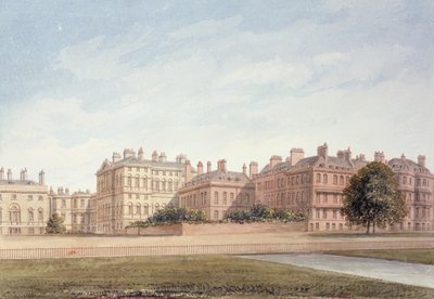 Skattkammaren och hus i Downing Street från St. James