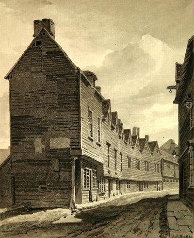 Utsikt över dårskapen vid Dockhead, Bermondsey av John Chessell Buckler