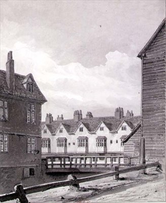 Utsikt över dårskapen vid Dockhead, Bermondsey av John Chessell Buckler