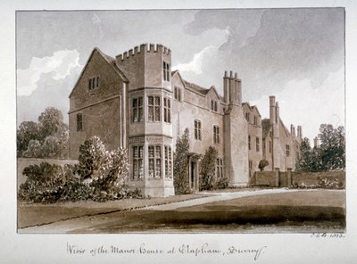 "Utsikt över herrgården i Clapham, Surrey", 1823. av John Chessell Buckler