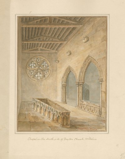 Wiltshire - Boyton Church - Chapel, 1812 av John Chessell Buckler