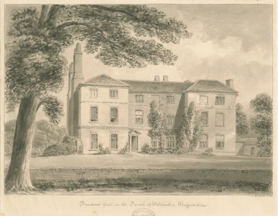 Wolstanton - Bradwell Hall: sepiateckning av John Chessell Buckler