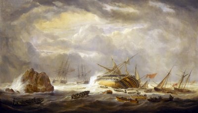 Napoleonkrigen (1803-1815): förlusten av "Magnificent", 25 mars av John Christian Schetky