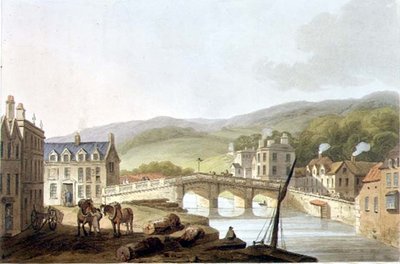 Old Bridge, från "Bath Illustrated by a Series of Views", graverad av John Hill (1770-1850), utgiven av William Miller. av John Claude (after) Nattes