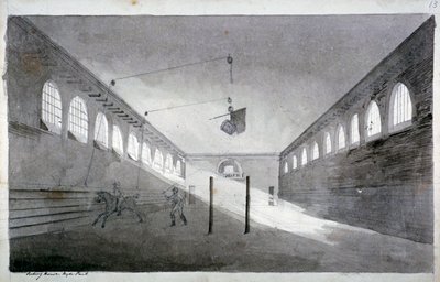 Interiörvy av ridhuset, Hyde Park, London, c1811 av John Claude Nattes