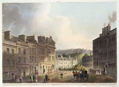 Marlborough Street, från "Bath Illustrated by a Series of Views", graverad av John Hill (1770-1850) pub. av William Miller, 1805 (akvatint) av John Claude Nattes