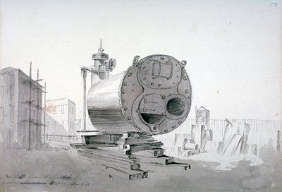 Ångmaskin, New Road, Islington, London, 1808 av John Claude Nattes