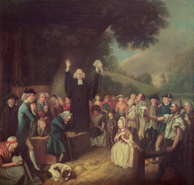 George Whitefield predikar av John Collet