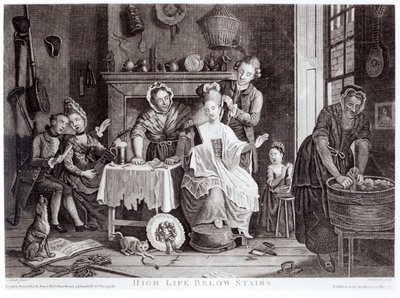 High Life Below Stairs, graverad av Caldwell, pub. år 1772 av John Collet