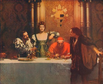 Ett glas vin med Caesar Borgia, 1893, 1914 av John Collier