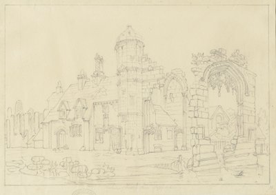Dudley Priory: blyertsteckning, nd [1800-talet] av John Coney