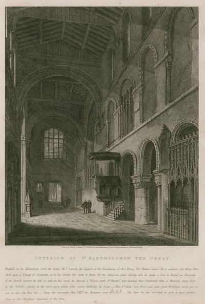 Interiör av kyrkan St Bartholomew den store av John Coney