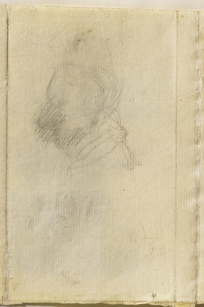 En mans huvud i profil av John Constable