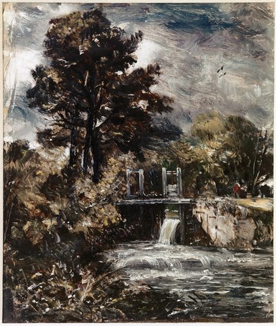 En sluss, kanske på Stouren (olja på duk av John Constable