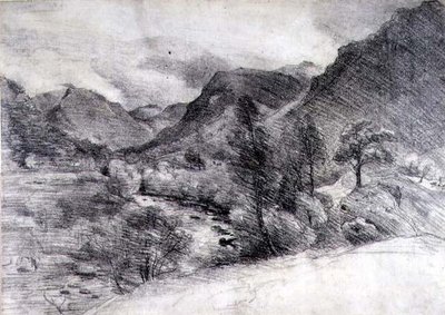Borrowdale, Morning, c.1806 (pennteckning på papper) av John Constable