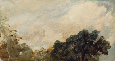 Cloud Study with Trees, 1821 (olja på papper nedlagt ombord) av John Constable