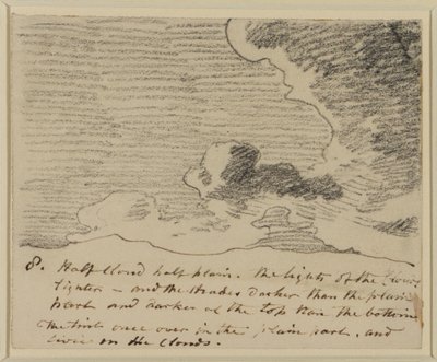 Molnstudie (efter Alexander Cozens Engravings of Skies), c.1822-23 (grafit på papper) av John Constable