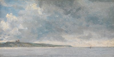 Kustscen med klippor, ca. 1814. av John Constable