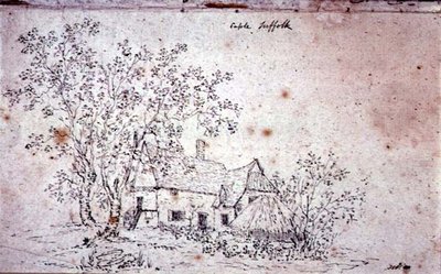 Stuga i Caple, Suffolk (ritning) av John Constable