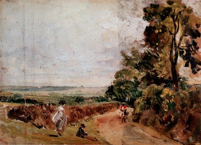 Landsväg mellan East Bergholt och Flatford Målning av John Constable (1776-1837) 1811 ca. Sol. 24,2x33 cm London, Victoria and Albert Museum av John Constable
