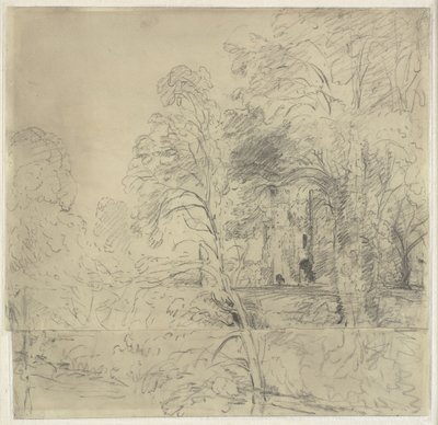 Cowdray Castle, sett mellan träd av John Constable