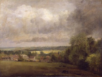 By vid floden Stour av John Constable