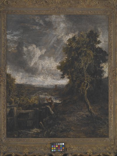 East Bergholt - Lock On Stour (olja på duk) av John Constable