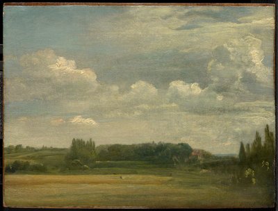 East Bergholt Common, vy mot prästgården av John Constable