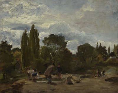 Flailing turnip-heads, East Bergholt, c.1812-15 av John Constable