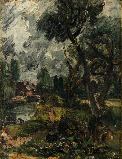 Flatford Mill från bron, ca 1814-17 (olja på duk) av John Constable