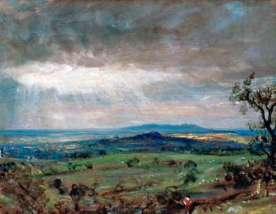 Hampstead Heath med Harrow in the Distance, c1821 av John Constable