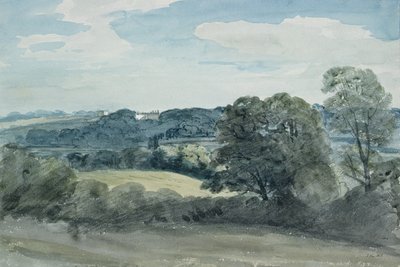 Landskab med bygninger i det fjerne (akvarel) sved av John Constable