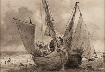 Lugger och Hog boat, Brighton av John Constable