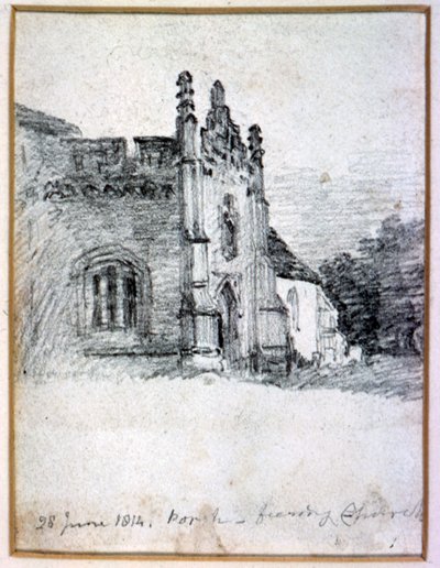 Veranda till Feering Church, 28 juni 1814 av John Constable