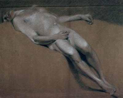 Studie av en liggande manlig naken av John Constable