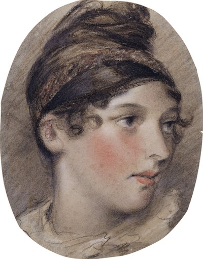 Studie av chefen för en kvinna i profil, 1808 av John Constable
