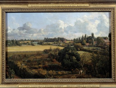 Köksträdgården och fruktträdgården Constable Landscape på den engelska landsbygden. Målning av John Constable (1776-1837) 1815 Ipswich. Borough Council Museum av John Constable